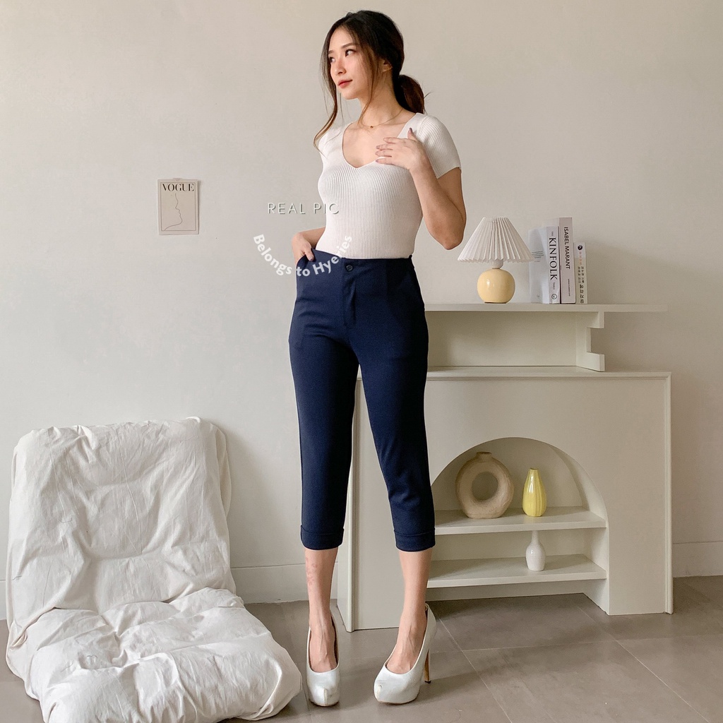 HYERIES COMFY ++ HARISU 7/8 Highwaist Pants / Celana Panjang Wanita /  Long Pants / Celana Kerja Wanita / Slim Fit Pants / Celana Kasual Wanita / Celana Hitam / Celana Pensil Wanita / Celana Scuba / Celana Korea