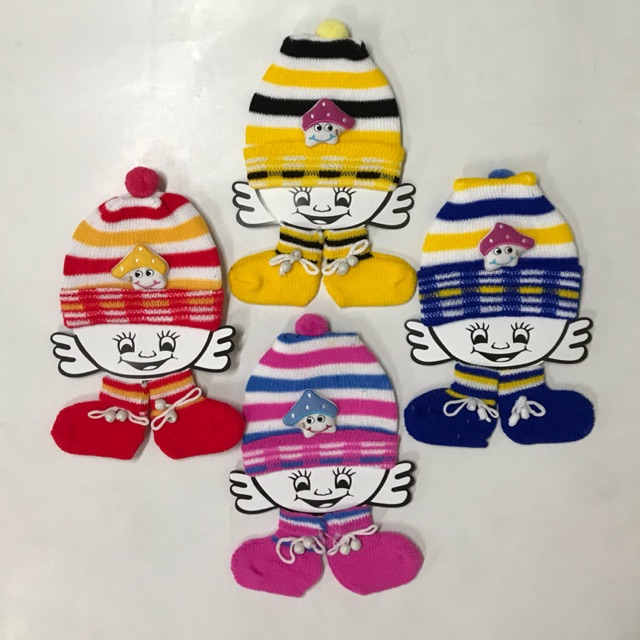 topi sepatu set bayi lucu imut cakep muarah meriah