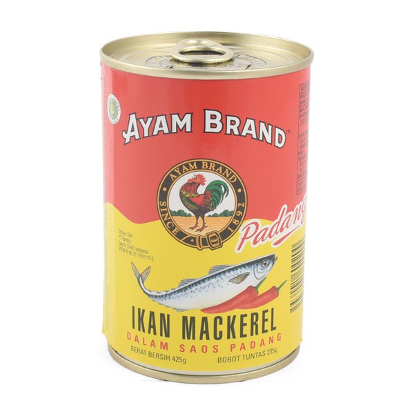 

AYAM BRAND Ikan Mackerel Saus Padang 425gr - Ikan Makarel Kaleng Besar