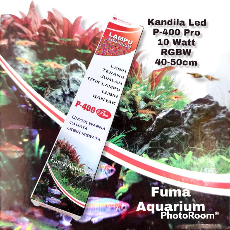 Kandila P-400 Pro Lampu Akuarium Aquascape RGBW 10 Watt 40-50cm Led Pro Series