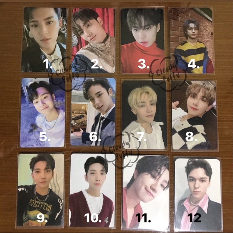 SEVENTEEN Mingyu, Jun, Jeonghan, Joshua, Vernon, The8/Minghao Photocard Attacca Op3, Gomagz black-wh