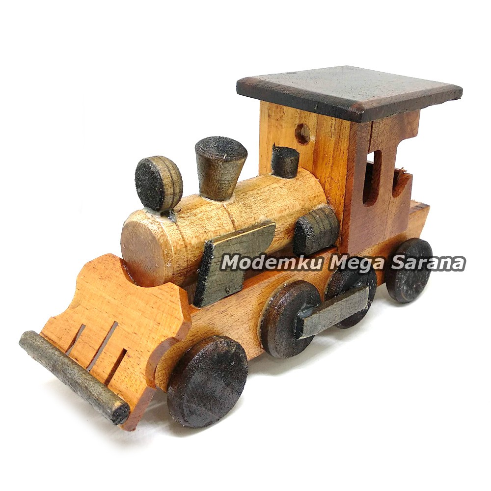 Diecast Miniatur Kereta Lokomotif Kayu - Ukuran S Mini 15x5x8 cm