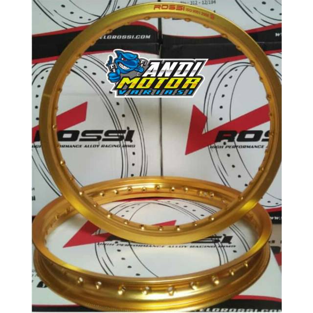 Velg lingkaran rossi sepasang ukuran 140 dan 160 ring 17 gold, red, silver, blue, violet, black