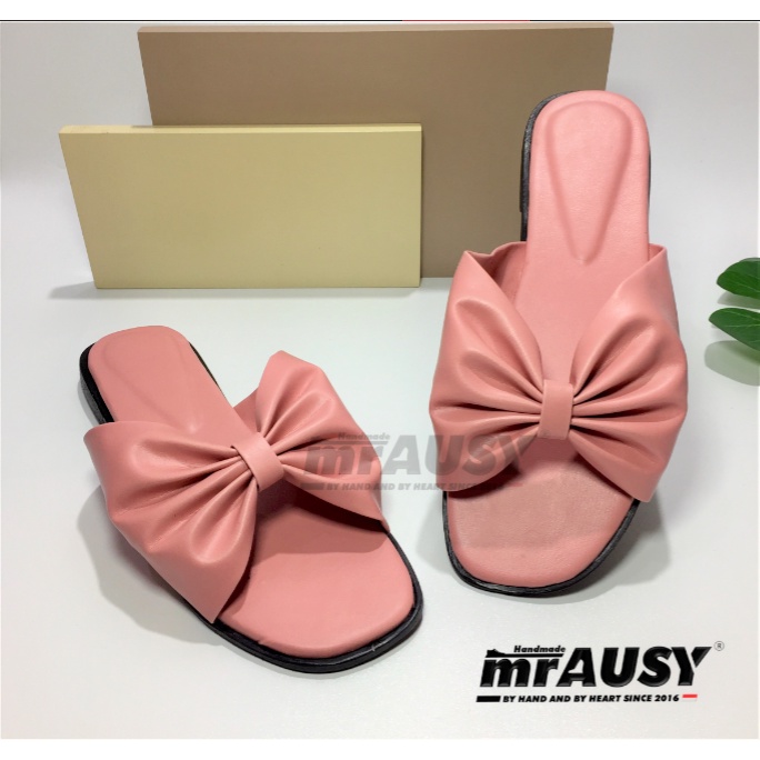 Sandal Wanita Teplek Flat Selop mrAUSY Strap 1 Kupu-Kupu