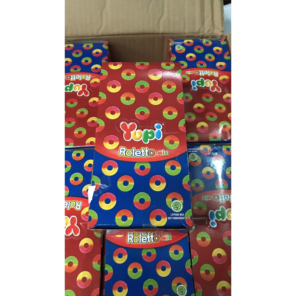 

PROMO YUPI ROLETTO MIX 1 PAK BOX DUS 12 PCS PERMEN JELLY MURAH MANIS ROLETO TERMURAH