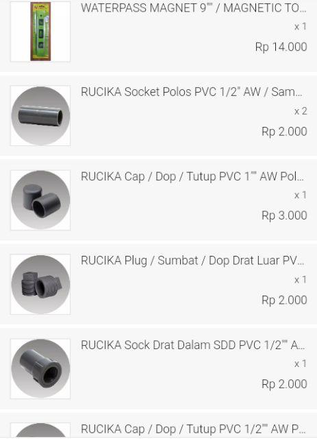 Rucika Cap / Dop / Tutup Pvc 1 Aw Polos