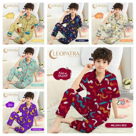 Cleopatra  Piyama Anak Laki-laki Motif Usia 10-12 Tahun (size 12) Setelan Baju Tidur Murah