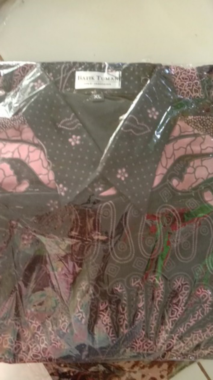 Gitarja Kemeja Batik Pria Warna Ungu Lapis Furing Bahan Katun Primisima