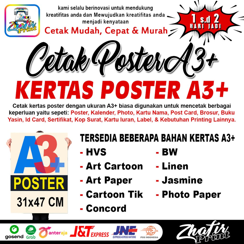 

Cetak Kertas Poster HVS / ART PAPER / ART CARTOON Meteran