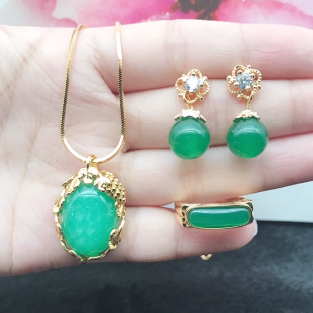 set giok warna hijo anting giok asli 8