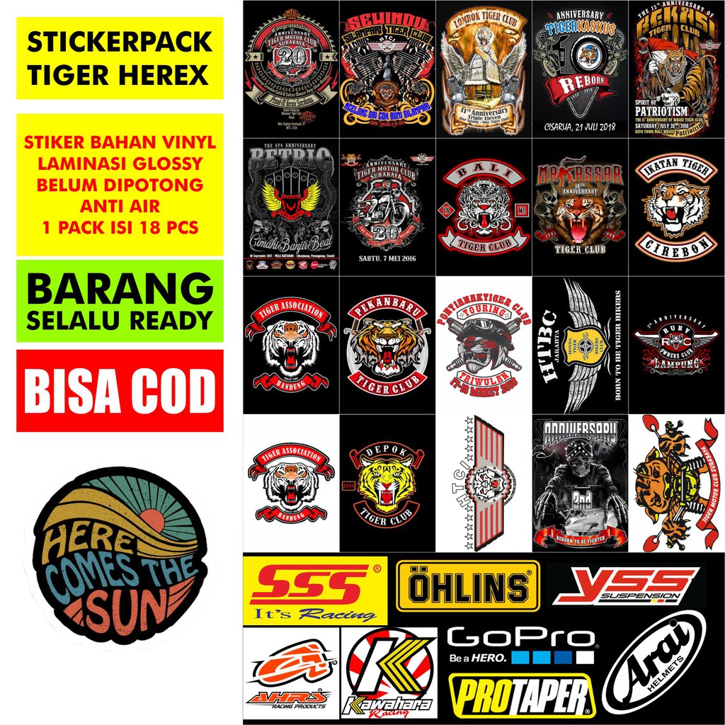(COD) STIKER MOTOR TIGER HEREX | CB HEREX | STIKER MOTOR | STIKER  C70 | MINTI | STICKER PACK HEREX