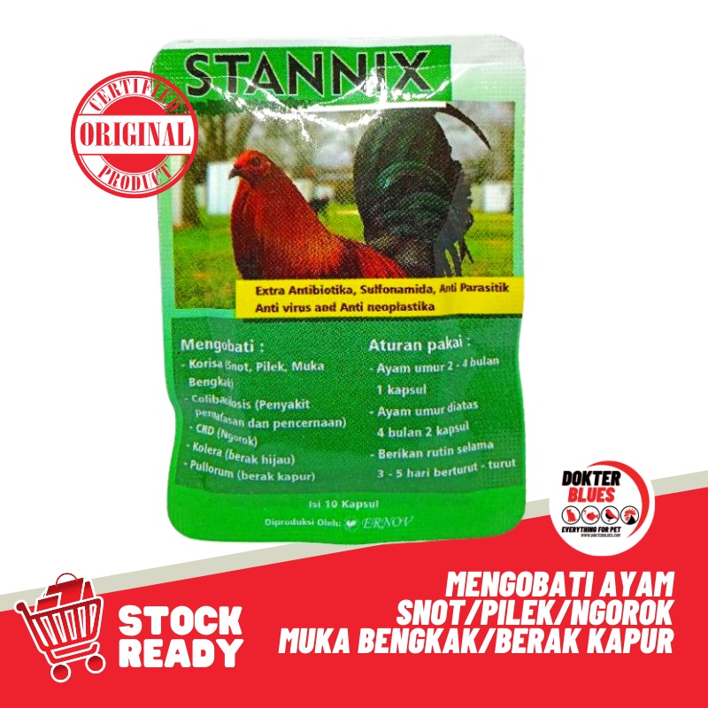 Obat Ayam STANNIX STANIX Mengobati Snot Ngorok CRD Muka Bengkak Berak Kapur