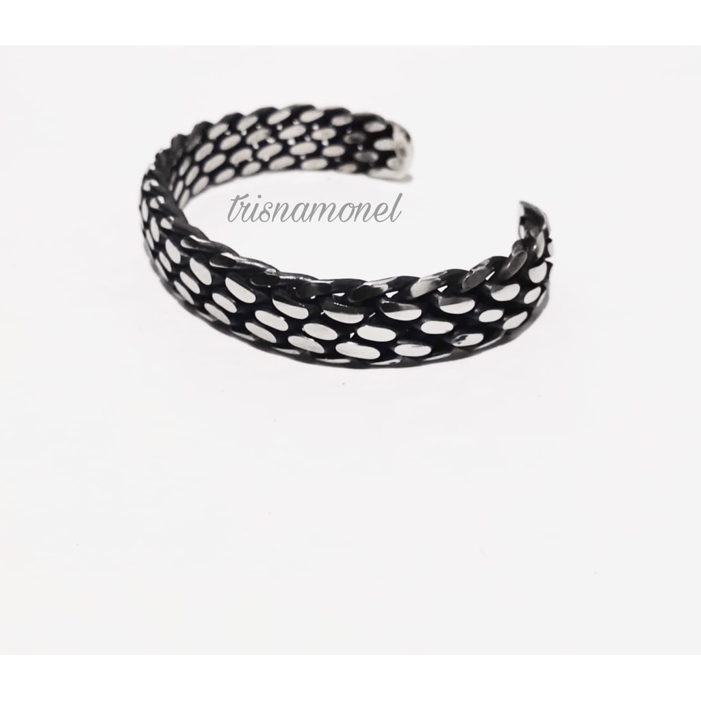 GELANG MONEL ASLI MOTIF ANYAMAN 8 SIZE DEWASA