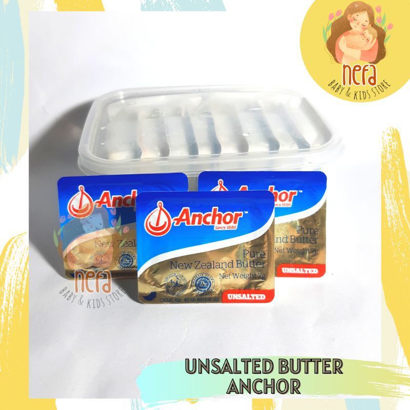 

ANCHOR UNSALTED SALTED BUTTER EXP MEI 2025 / 10 minicups x 7gram / UB MPASI BAYI / Lemak Tambahan MPASI