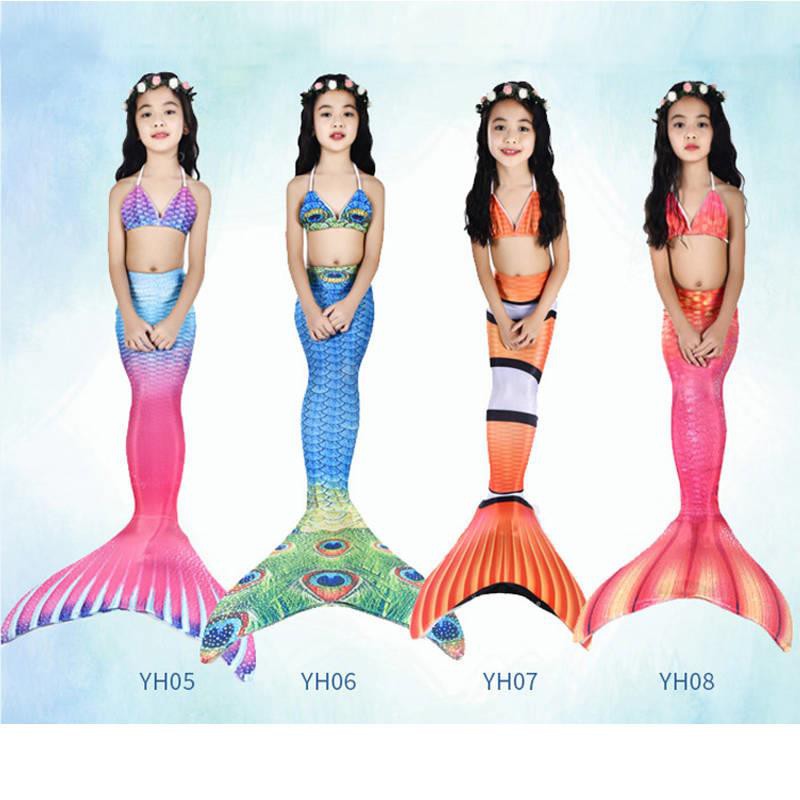 Set Baju  Renang  Model Ekor Mermaid Gaya Casual untuk  Anak  
