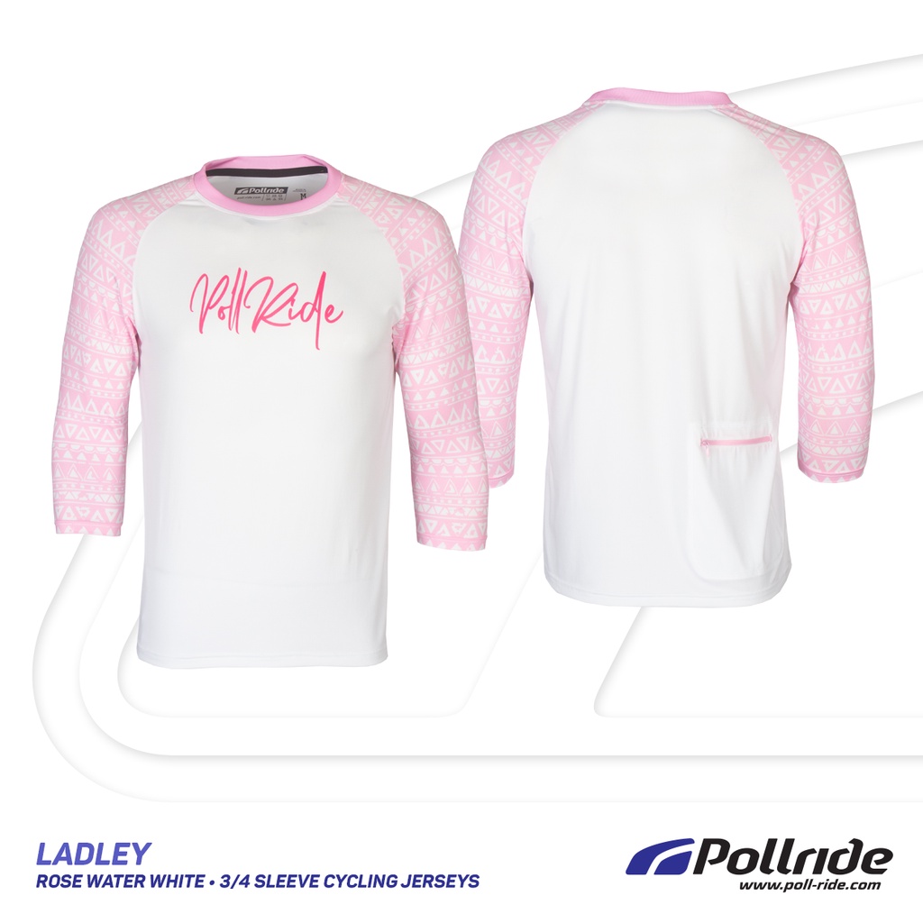 Jersey gowes | Jersey Sepeda 3 per 4 MTB DH XC AM | Jersey Hiking Merk POLLRIDE LADLEY rose water wh