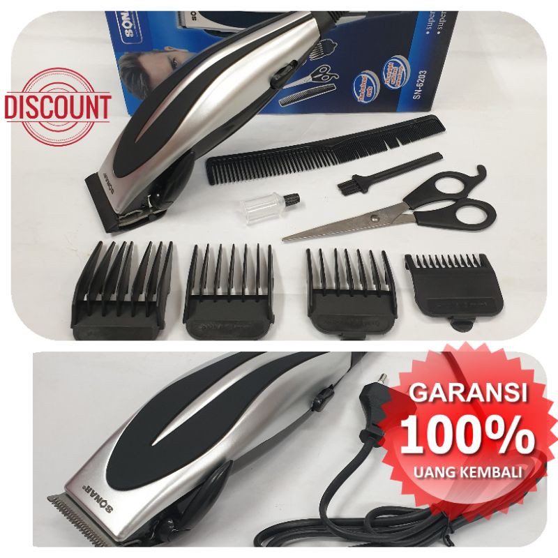 Alat Mesin Cukur Rambut Sonar Sn 6203 Hair Cliper Pangkas Murah kliper Listrik Original