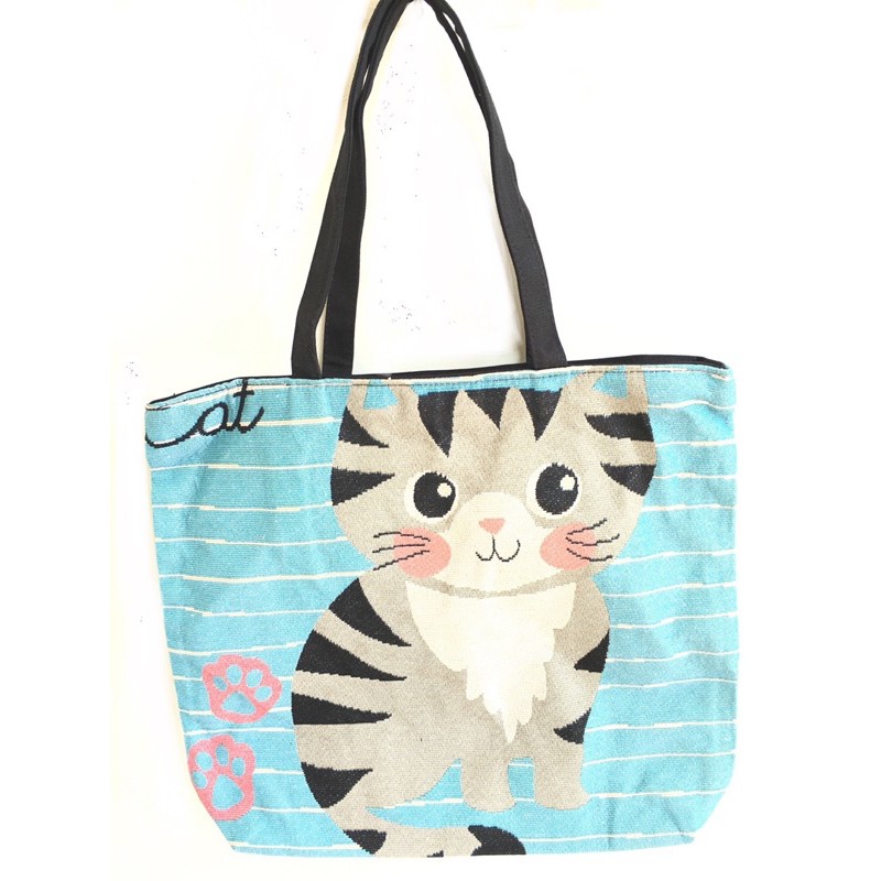 Tas tote bag kanvas besar cat series import