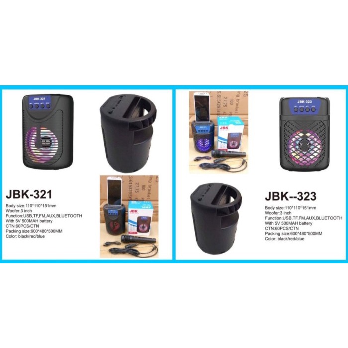 Speaker Bluetooth + Mic JBK-321 / JBK-323 Wireless - Type JBK-321