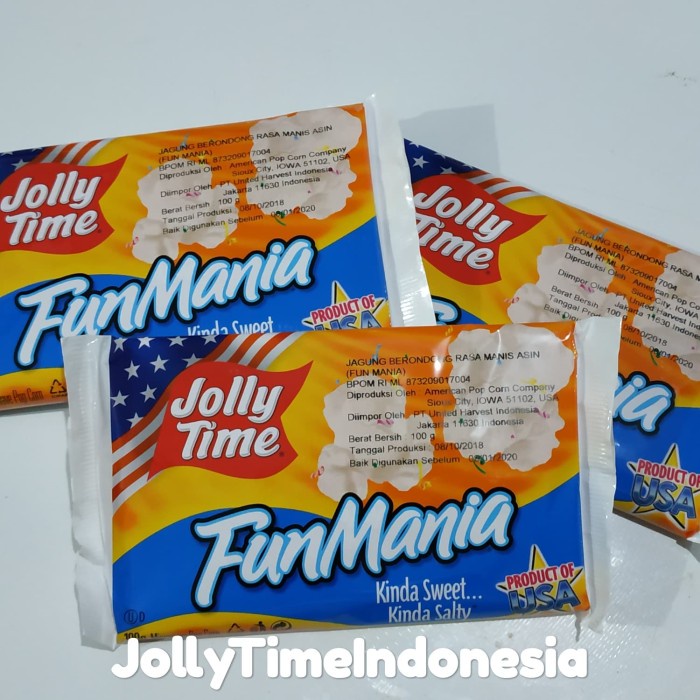 

4eh Jolly Time Popcorn Fun Mania Product Of Usa (Termurah /Grosir) 60Jhh