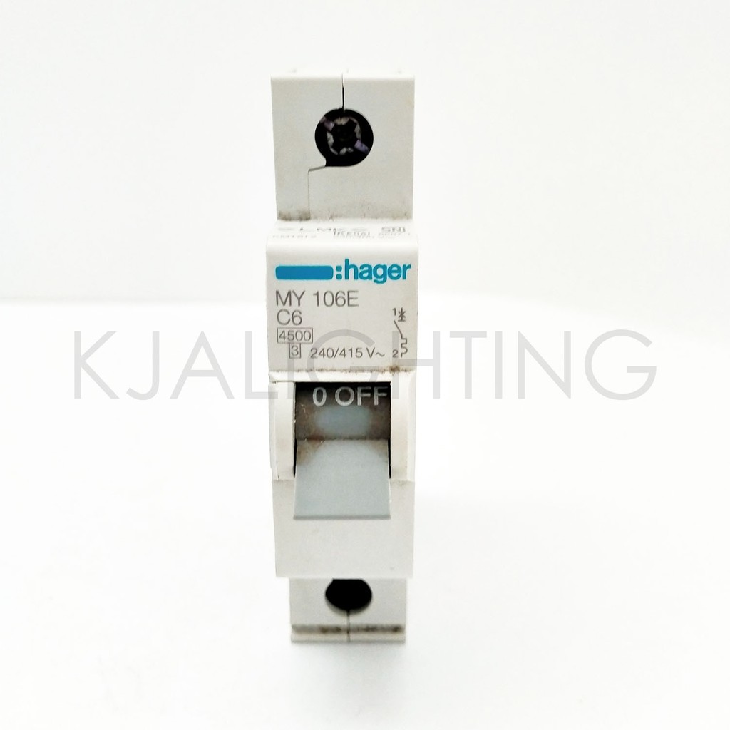 MCB HAGER 6A 6 AMPERE 1 PHASE 1PHASE 1POLE 1 POLE