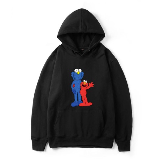 women kaws x sesame street hooded sweatshirt