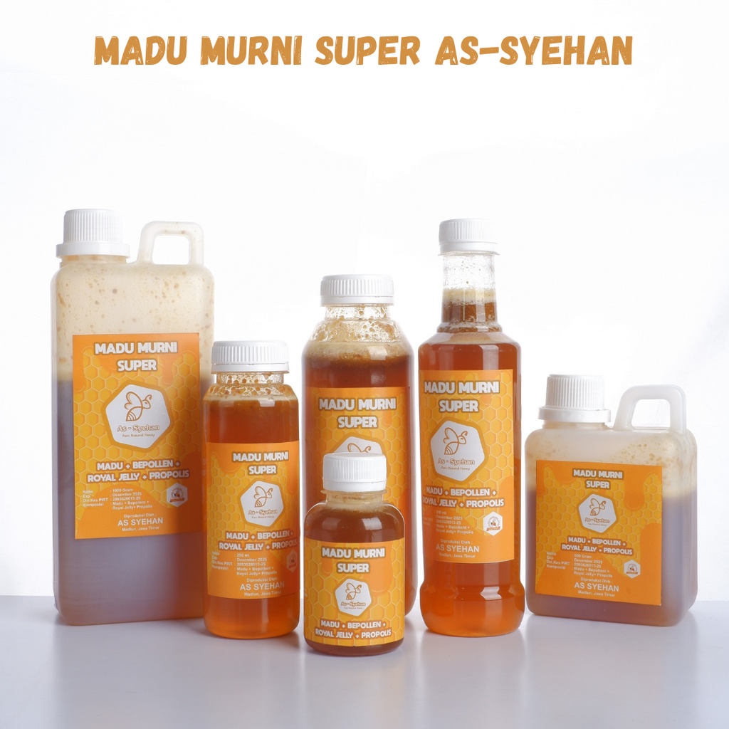 

Madu Murni Super As-Syehan 500 ML Extrak Beepollen, Royal Jelly dan Propolis