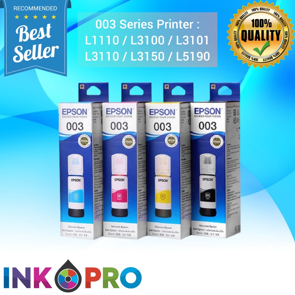 Tinta Epson 003 PREMIUM Untuk Printer L1110 L 3210 L3100 L3101 L3110 L3150 L5190