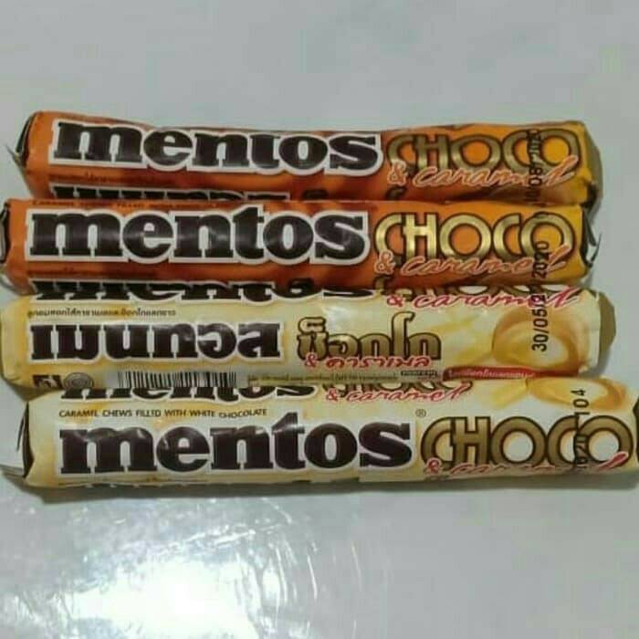 

permen mentos thite choco dan choco caramel, mentos thailand