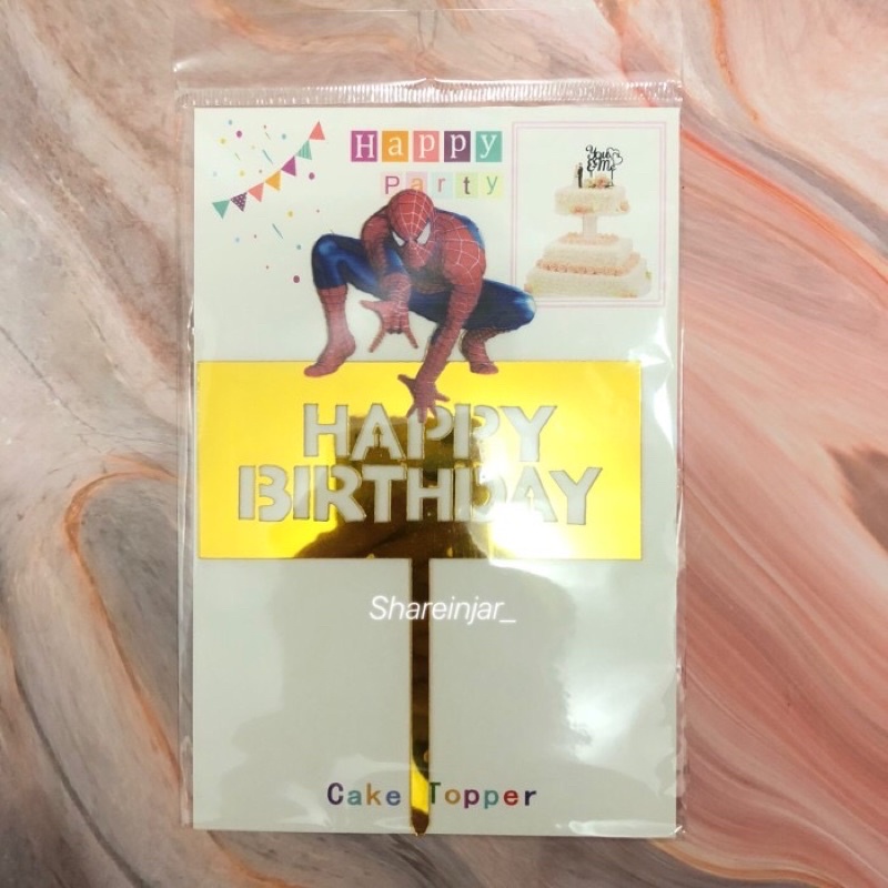 

Cake Topper Happy Birthday Spiderman - Topper Hiasan Kue Ulang Tahun