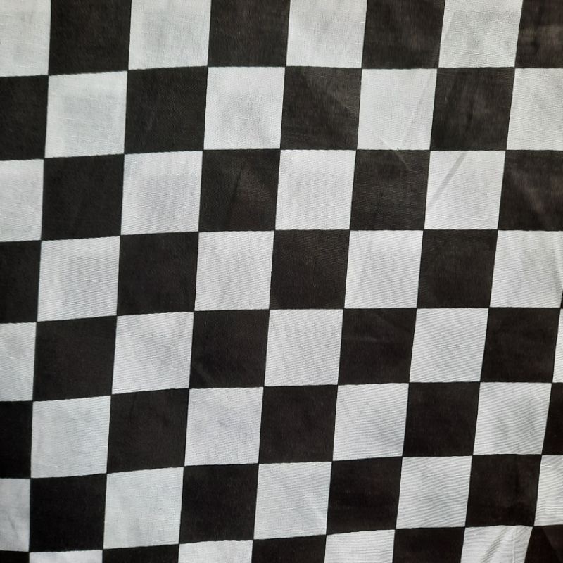 Kain Katun kotak Catur hitam putih