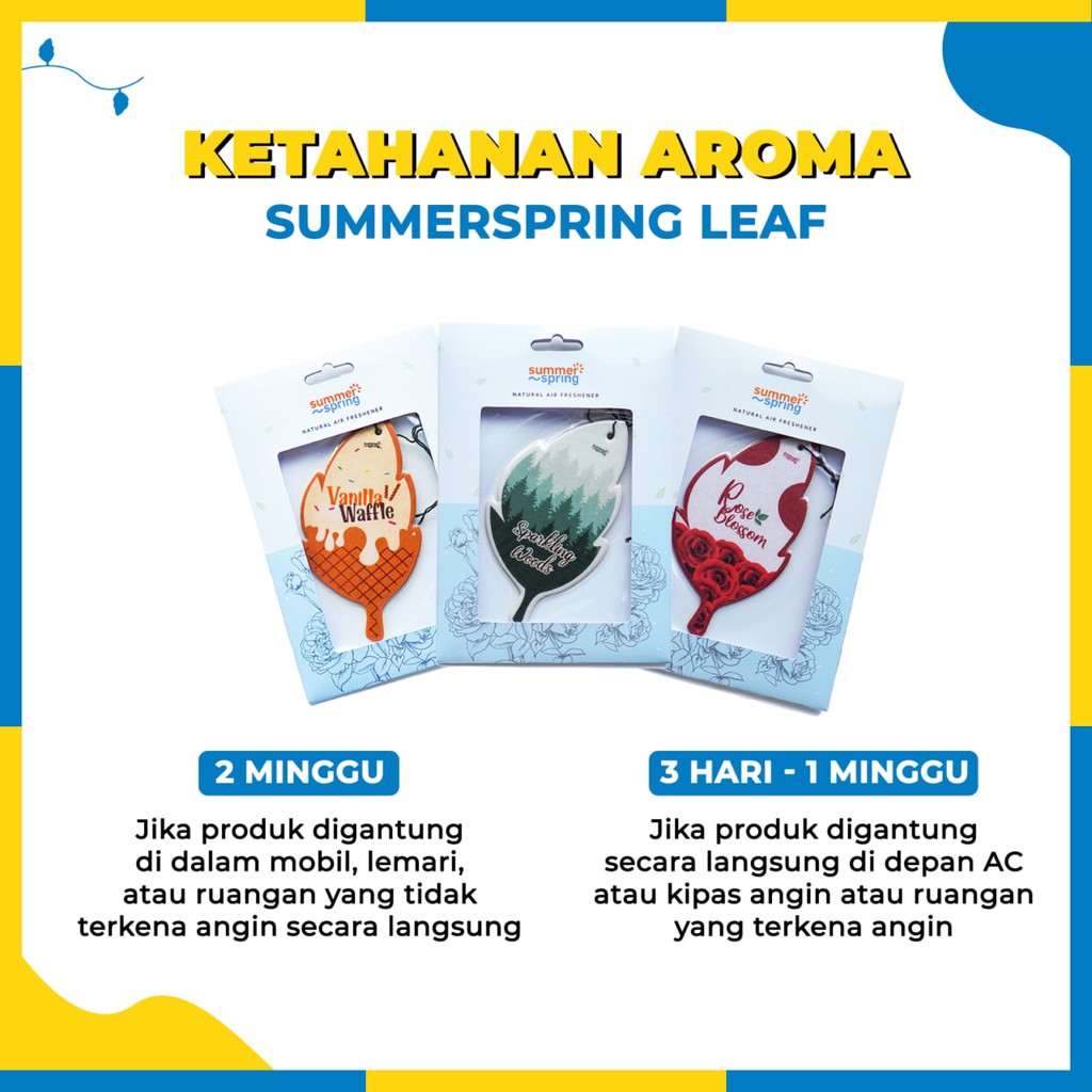 Summer Spring - Leaf - Pengharum Pewangi Parfum Ruangan Mobil Toilet Ruang Tamu Dapur Lemari Pakaian Kamar Mandi Tidur Closet Wc - 20gr