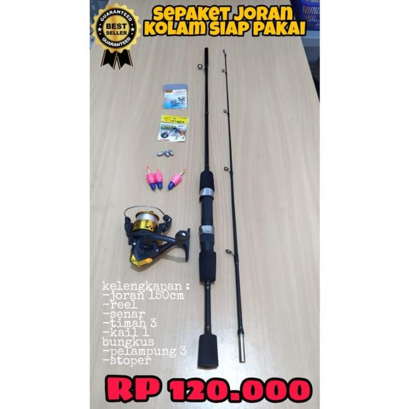 set pancing daido atom joran sambung 2 panjang 150cm komplit siap pancing