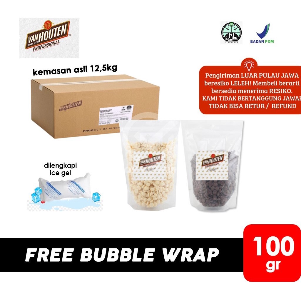 

Van Houten Coklat Couverture +Ice Gel (100 gr) KHUSUS INSTANT & NEXT DAY
