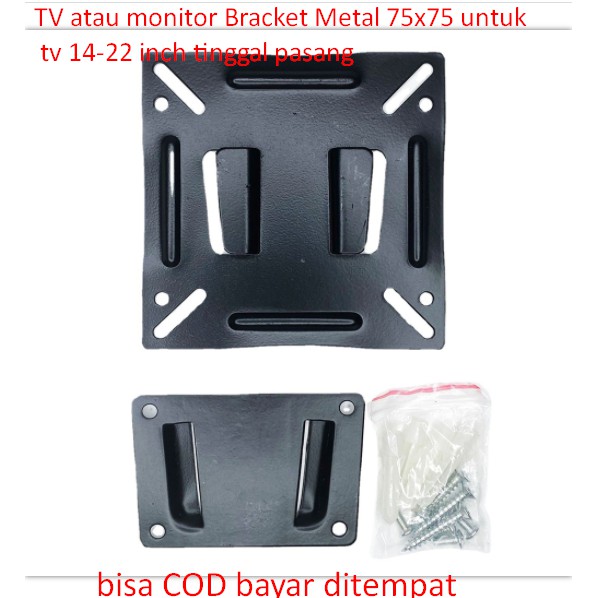 Promo Tv Atau Monitor Bracket Metal 75X75 Untuk Tv 14-22 Inch Tinggal Pasang