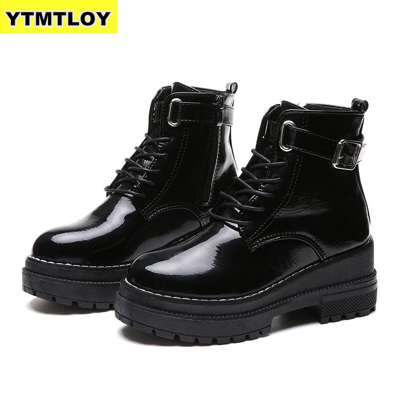 platform patent leather boots