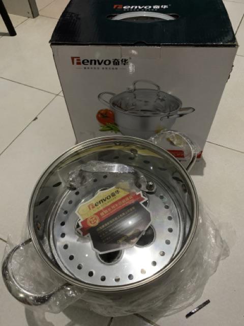 Panci Kukus Stainless Double Bottom Fenvo Steamer 24cm 00313.00019