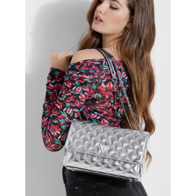 New Guess Cessily Tweed Convertible Crossbody Bag Original