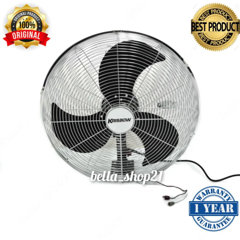 krisbow kipas angin besi tempel di dinding 20 inci