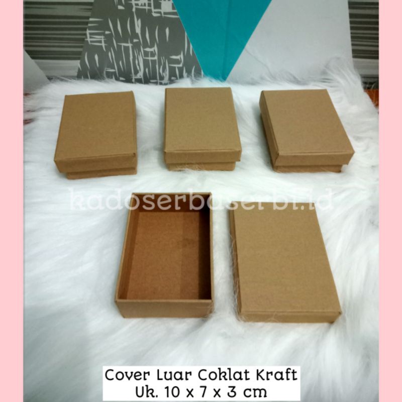 

GROSIR Hardbox Uk 10 x 7 x 3 cm Cover Luar Cokelat Kraft / kotak kado / hampers