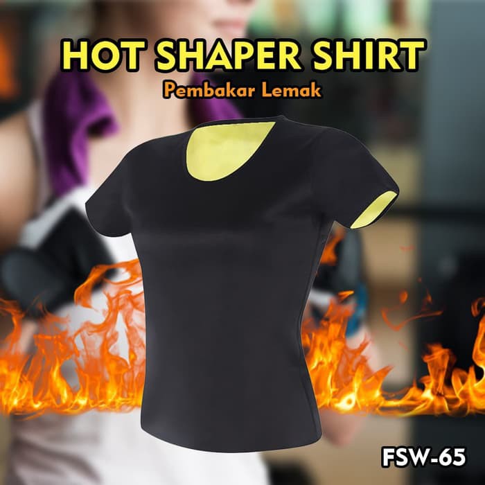 Baju Olahraga Outdoor Aktivitas Luar Sehat Pelangsing Pakaian Kaos Hot Shaper Shirt Waist Pembentuk Tubuh Membakar Lemak