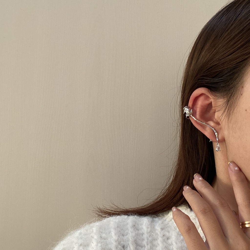 Anting Tusuk Model Bunga Mawar Zircon Untuk Wanita