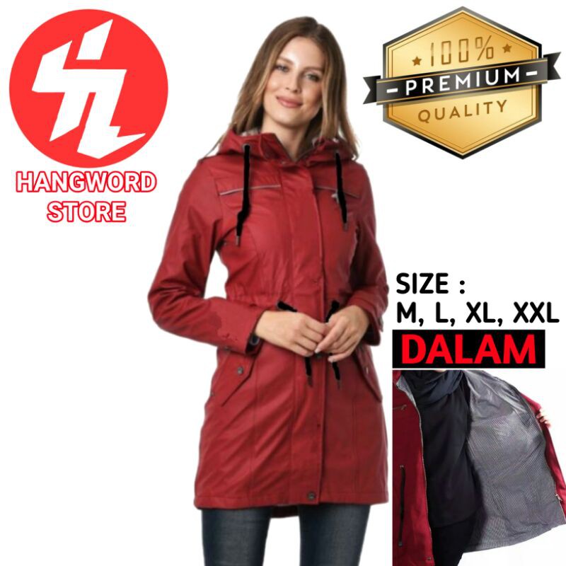 JAKET HOODIE PARKA CANVAS WANITA CEWEK BOLAK BALIK KEREN MURAH GROSIR BIG SIZE UKURAN M L XL XXL