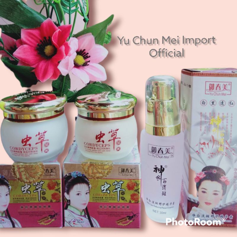 YU CHUN MEI CORDYCEPS Herbal Import (Paket Cream Siang, Malam, Serum)