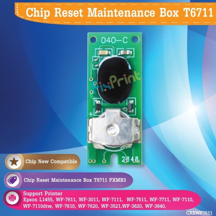 Chip Reset Maintenance Box Original T6711 PXBM3 Reset Waste Tank Printer L1455 WF7611 WF7711 WF3521