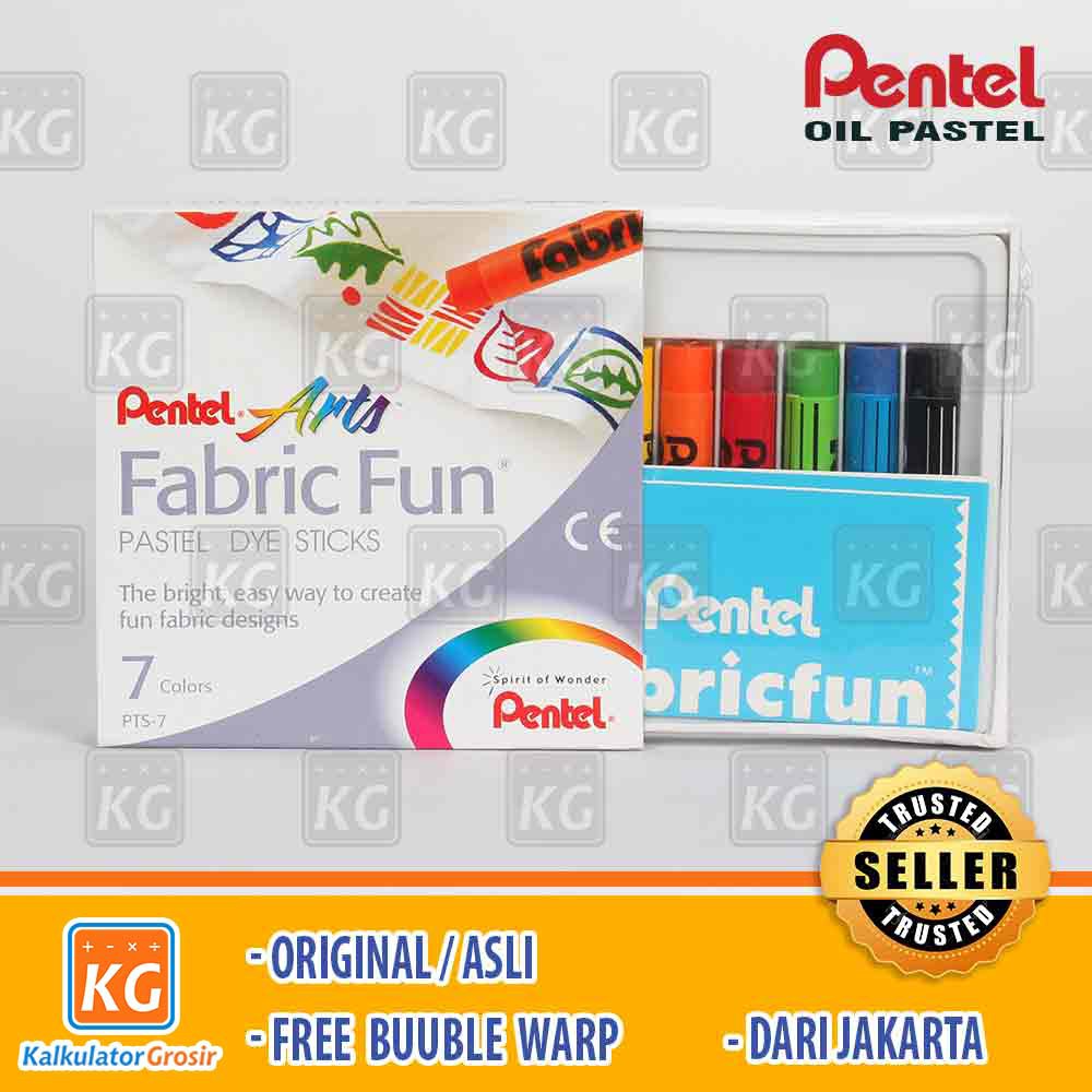 Pentel Fabric Fun Pastel Dye Sticks PTS 7 Warna Cat Kain / Oil Pastels Pentel Krayon PTS7 Colours