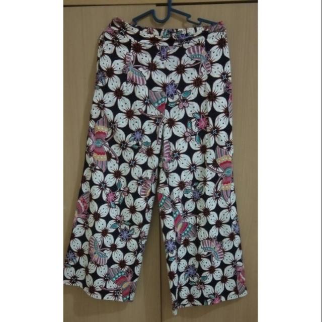  Celana  kulot  batik  kawung katun preloved Shopee  Indonesia