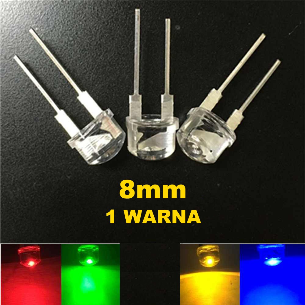 500Pcs LED 8mm Strawhat 1 Warna