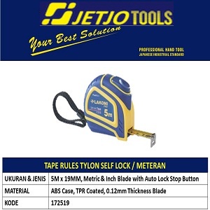 Meteran 5m JETJO TOOLS 172519 / Tape Rules Tylon Self Lock LAKONI PRO / PROMO