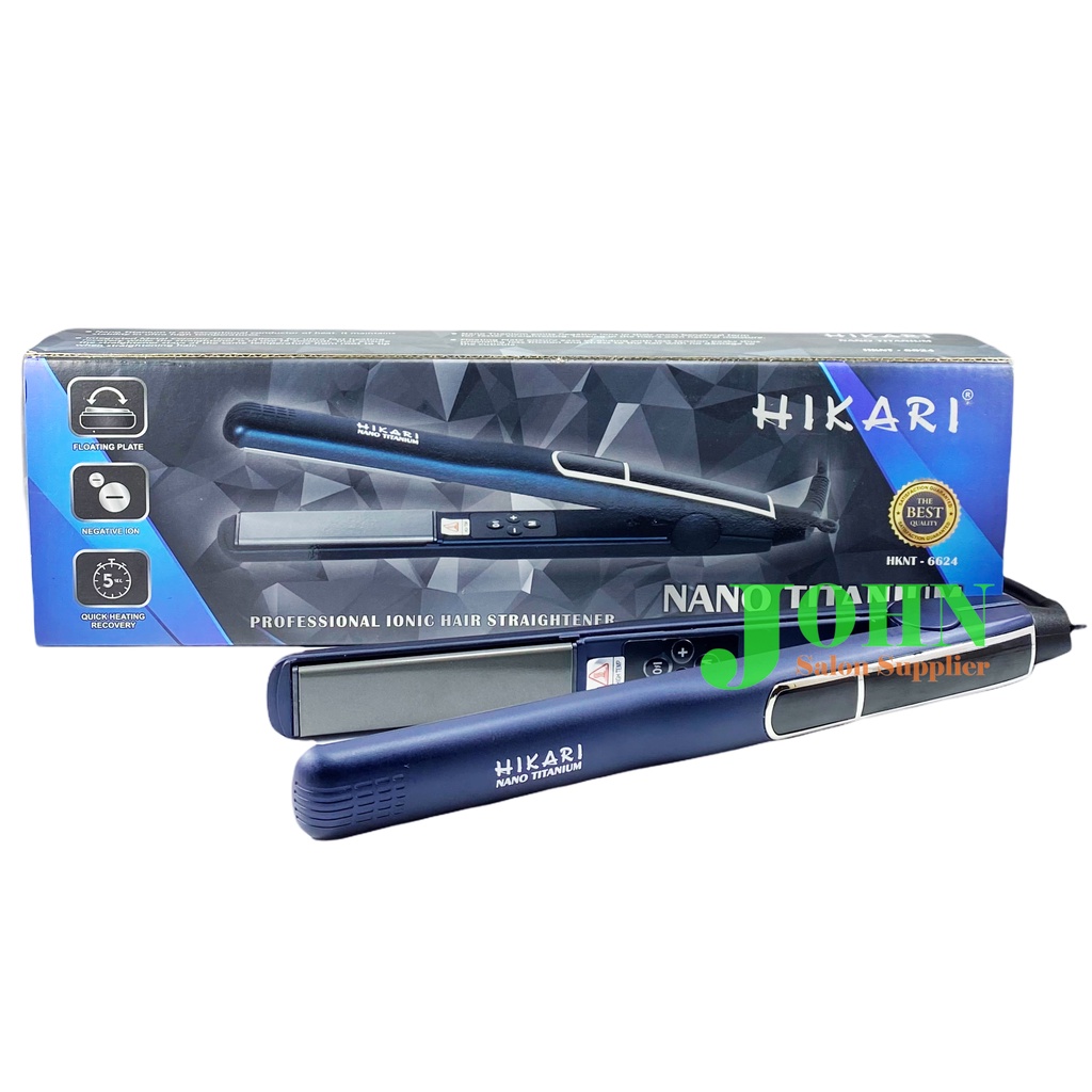 HIKARI HKNT-6624 | Catok Curly 2in1 - Professional Hair Straightener Nano Titanium Pelurus Rambut Sa